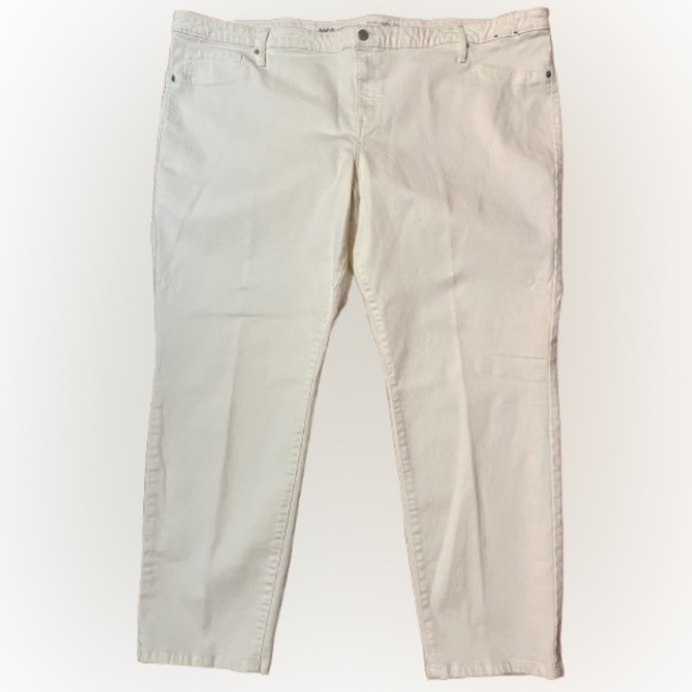 Ava & Viv Women's Denim Legging Crop Cream Jeans Size 26W